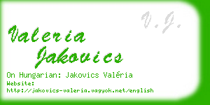 valeria jakovics business card